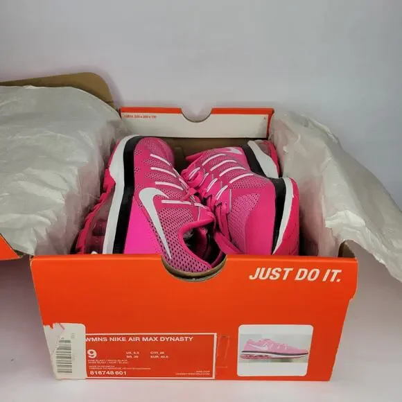 SOLD / NEW Nike Air Max Dynasty Running Shoes Pink Blast White Black Size 9 - Picture 11 of 11